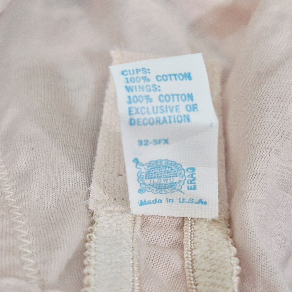 38C Sears Style 52065 100% Cotton Seamless Wire Free Bra Beige NWT - Picture 7 of 7